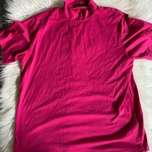 Pink Mock Neck Tee